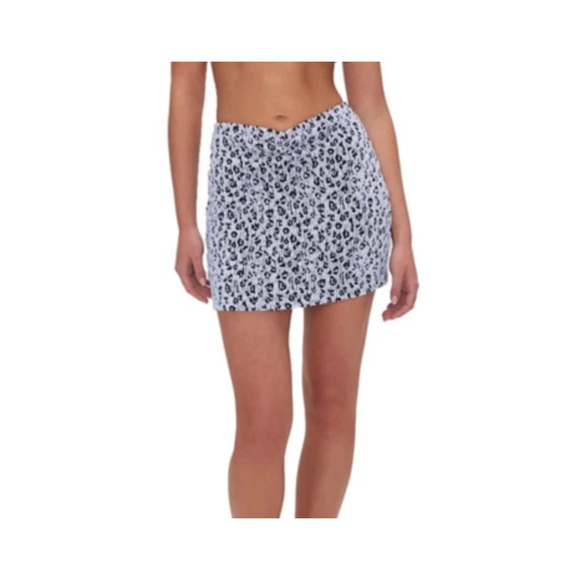 NWOT Good American Blue Always Fits Textured Leopard Print Mini Skirt 2X/3X - Picture 1 of 5